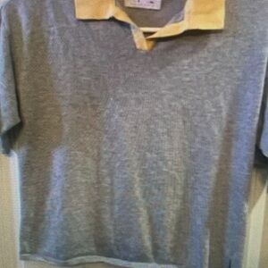 Gray and Yellow Collared Shirt
